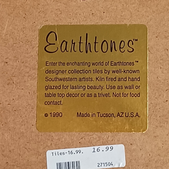 Earthtones Tiles Southwestern Wall Decor Trivet Vintage 1990 Tu-Oti - Picture 4 of 6